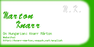 marton knarr business card